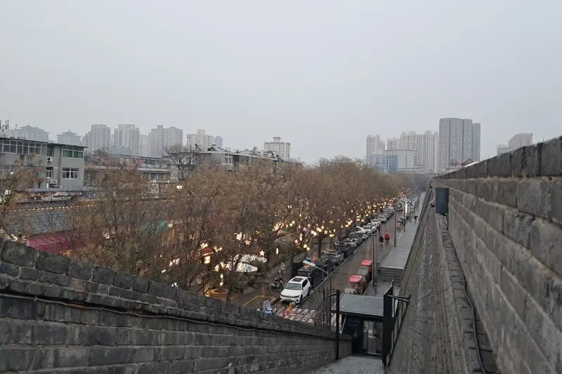 Xian city wall at sunset